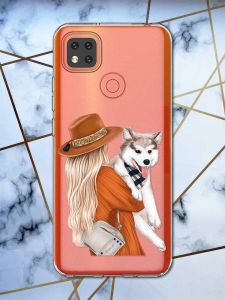 Прозорий чохол для Xiaomi Redmi 9C дизайн Дівчина з песиком принт 115