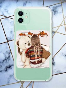 Прозорий чохол на Apple iPhone 11 (6,1) дизайн Дівчинка з ведмедиком принт 117