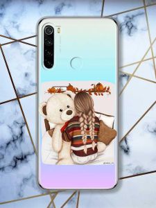 Прозорий чохол на Xiaomi Redmi Note 8  дизайн Дівчинка з ведмедиком принт 117
