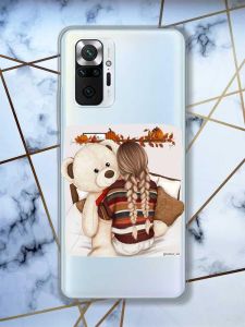 Прозорий чохол для Xiaomi Redmi Note 10 Pro/10 Pro Max :: Дівчинка з ведмедиком | принт 117