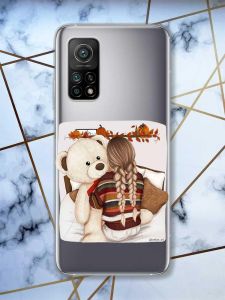 Прозорий чохол на Xiaomi Mi 10T / Mi 10T Pro дизайн Дівчинка з ведмедиком принт 117