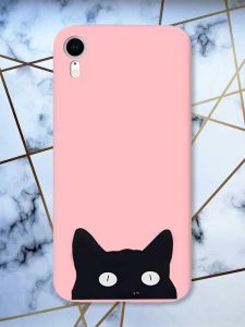 Матовий рожевий чохол на Apple iPhone XR дизайн Котик принт 119
