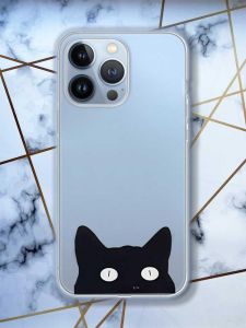 Прозорий чохол на Apple iPhone 13 Pro дизайн Котик принт 119