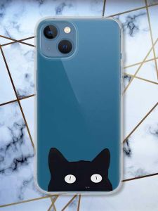 Прозорий чохол на Apple iPhone 13 дизайн Котик принт 119