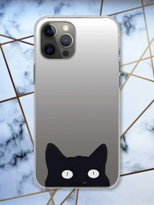 Прозорий чохол на iPhone 12 Pro Max дизайн Котик принт 119