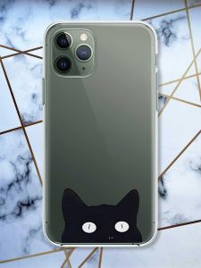 Прозорий чохол на iPhone 12 / 12 Pro дизайн Котик принт 119