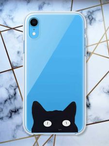 Прозорий чохол на iPhone XR дизайн Котик принт 119