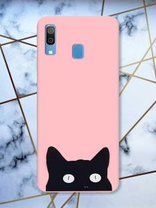 Матовий рожевий чохол на Samsung Galaxy А30 (2019) / А20 (2019) дизайн Котик принт 119