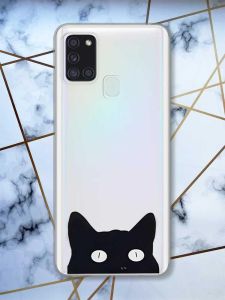 Прозорий чохол на Samsung Galaxy A21s дизайн Котик принт 119