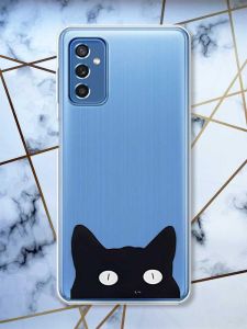 Прозорий чохол на Samsung Galaxy M52 дизайн Котик принт 119