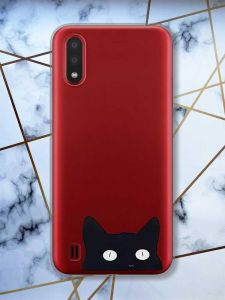 Прозорий чохол для Samsung Galaxy A01  дизайн Котик принт 119