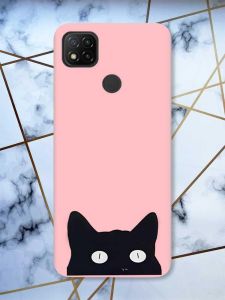Матовий рожевий чохол на Xiaomi Redmi 9C / 10A дизайн Котик принт 119