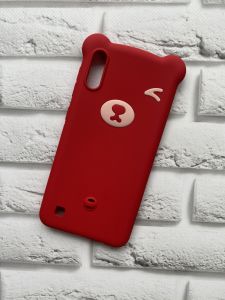 Силіконовий чохол для Samsung Galaxy M10 Ведмедик червоний