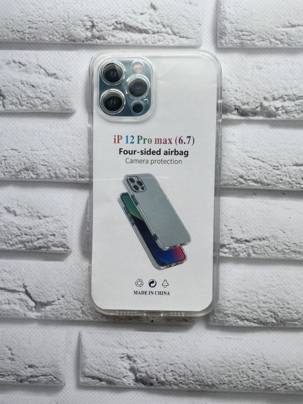 Прозорий силіконовий чохол із захистом камери для iPhone 12 Pro Max