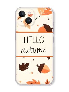 Чохол із захистом камери на iPhone 14 :: Привіт, осінь (принт 109)