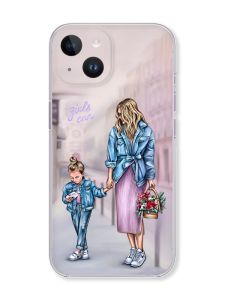 Чохол із захистом камери на iPhone 14 :: Мама і донька (принт 56)