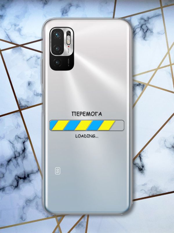 Прозорий чохол на Xiaomi Redmi Note 10 5G патріотичний дизайн Перемога Завантаження принт 88