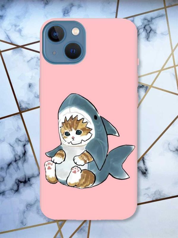 Матовий рожевий чохол на Apple iPhone 13 Кошеня принт 120