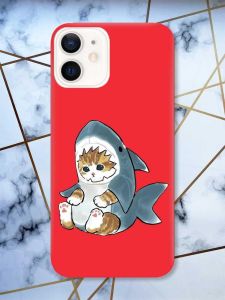 Матовий червоний чохол на Apple iPhone 12 / 12 Pro (6.1) Кошеня принт 120