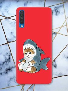 Матовий червоний чохол на Samsung Galaxy А50 (2019) А505 Кошеня принт 120