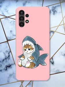 Матовий рожевий чохол на Samsung A13 4G Кошеня принт 120