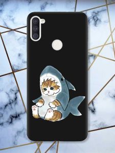 Матовий чорний чохол на Samsung Galaxy A11 Кошеня принт 120