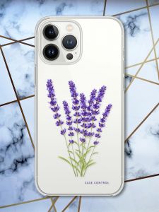 Прозорий чохол із захистом камери на iPhone 14 Pro Лаванда принт 28