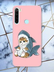 Матовий рожевий чохол на Xiaomi Redmi Note 8 Кошеня принт 120