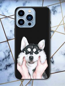 Матовий чорний чохол на Apple iPhone 13 Pro Max Мордочка принт 121