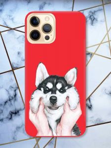 Матовий червоний чохол на Apple iPhone 12 Pro Max Мордочка принт 121