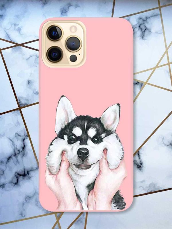 Матовий рожевий чохол на Apple iPhone 12 Pro Max Мордочка принт 121