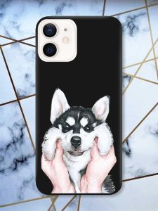 Матовий чорний чохол на Apple iPhone 12 / 12 Pro (6.1) Мордочка принт 121