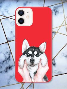 Матовий червоний чохол на Apple iPhone 12 / 12 Pro (6.1) Мордочка принт 121