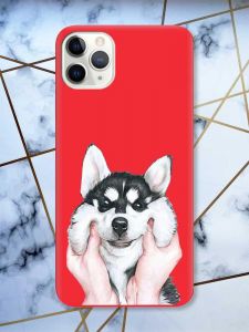 Матовий червоний чохол на iPhone 11 Pro Max (6.5) Мордочка принт 121
