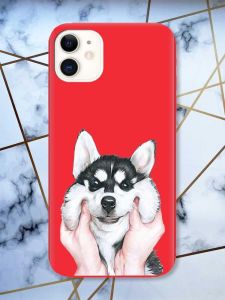 Матовий червоний чохол на Apple iPhone 11 (6.1) Мордочка принт 121