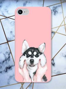 Матовий рожевий чохол на iPhone 7 / 8 Мордочка принт 121