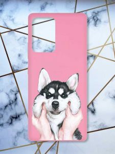 Матовий рожевий чохол на Samsung Galaxy A52 Мордочка принт 121