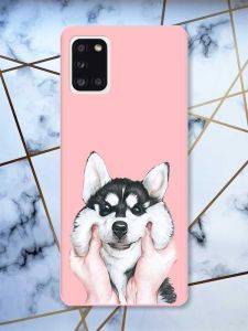 Матовий рожевий чохол на Samsung Galaxy A31 Мордочка принт 121
