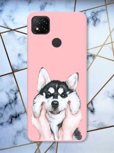 Матовий рожевий чохол на Xiaomi Redmi 9C / 10A Мордочка принт 121