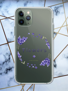 Прозорий чохол для iPhone 12 / 12 Pro Лавандовий віночок принт 19