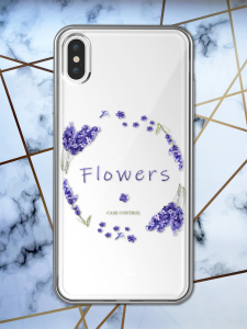 Чохол для  iPhone XS Max з об’ємним дизайном Лавандовий віночок принт 19