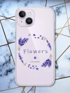 Прозорий чохол із захистом камери на iPhone 14 Лавандовий віночок принт 19