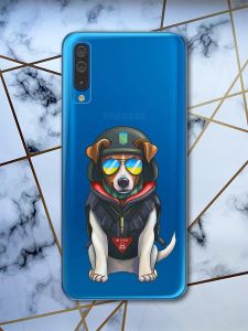 Прозорий чохол на Samsung Galaxy А50 (2019) А505 патріотичний дизайн Пес Патрон принт 4