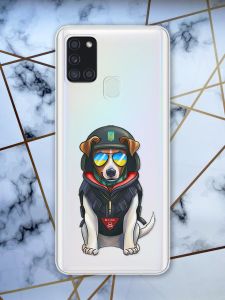 Прозорий чохол на Samsung Galaxy А21s патріотичний дизайн Пес Патрон принт 4
