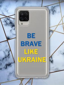 Прозорий чохол для Samsung A12 патріотичний дизайн Сміливість принт 5