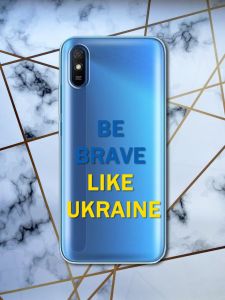 Прозорий чохол для Xiaomi Redmi 9A патріотичний дизайн Сміливість принт 5