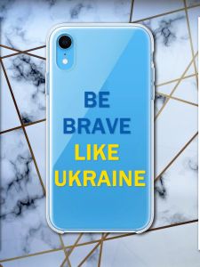 Прозорий чохол для iPhone XR патріотичний дизайн Сміливість принт 5