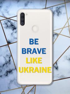 Прозорий чохол для Samsung Galaxy А11 патріотичний дизайн Сміливість принт 5