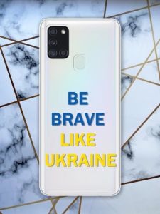 Прозорий чохол для Samsung Galaxy А21s патріотичний дизайн Сміливість принт 5