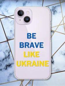 Прозорий чохол із захистом камери для iPhone 14 патріотичний дизайн Сміливість принт 5